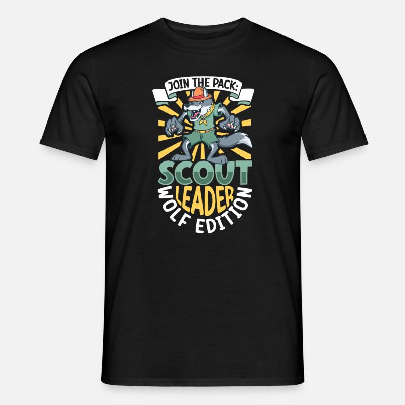 Wolf - Pfadfinder Lehrer - Männer T-Shirt - Schwarz
