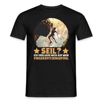 Boulderer Bouldern Klettern Freeclimbing - Männer T-Shirt - Schwarz - Vorne - AI Model Male 178 light (178cm)