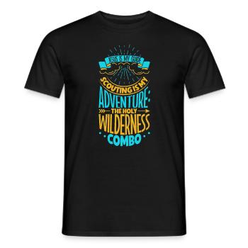 Jesus Helps the Boy Scout - Men's T-Shirt - black - Front - AI Model Male 178 light (178cm)