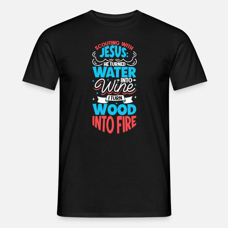 Jesus und Pfadfinder - Männer T-Shirt - Schwarz
