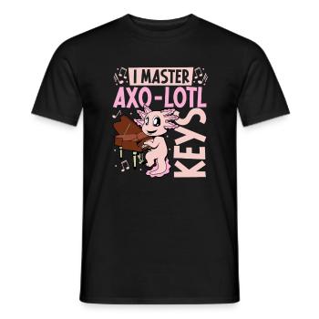 Axolotl au piano - T-shirt homme - noir - Devant - AI Model Male 178 light (178cm)