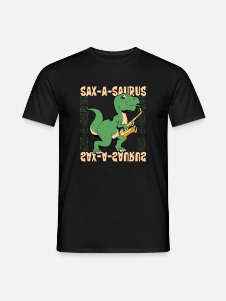Sax-A-Saurus - TREX on saxophone - Men's T-Shirt - black