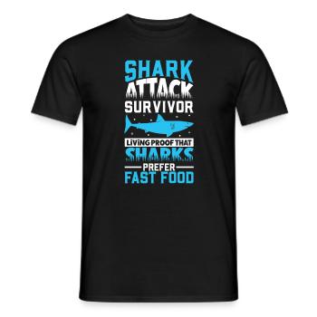 Les requins aiment la restauration rapide - attaque de requin - T-shirt homme - noir - Devant - AI Model Male 178 light (178cm)