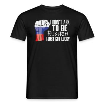 Russischer Stolz Russische Flagge Gewachsen - Männer T-Shirt - Schwarz - Vorne - AI Model Male 178 light (178cm)