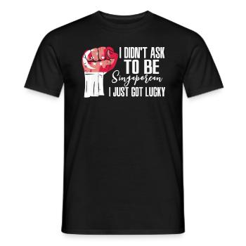 Singaporean Pride Singapore Flag Grown - Men's T-Shirt - black - Front - AI Model Male 178 light (178cm)