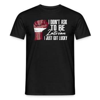 Fierté lettone Drapeau letton cultivé - T-shirt homme - noir - Devant - AI Model Male 178 light (178cm)