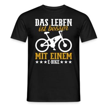 E-Bike Radsport Radfahrer Elektrofahrrad - Männer T-Shirt - Schwarz - Vorne - AI Model Male 178 light (178cm)