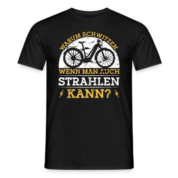 Fahrrad E-Bike Fahrradfahrer Elektrofahrrad - Männer T-Shirt - Schwarz - Vorne - AI Model Male 178 light (178cm)