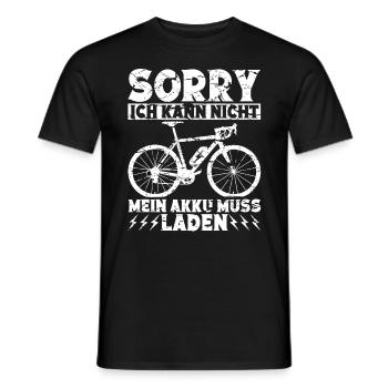 E-Bike Fahrrad Fahrradfahrer Elektrofahrrad - Männer T-Shirt - Schwarz - Vorne - AI Model Male 178 light (178cm)