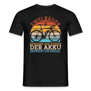 Elektrofahrrad Fahrradfahrer Fahrrad E-Bike - Männer T-Shirt - Schwarz - Vorne - AI Model Male 178 light (178cm)