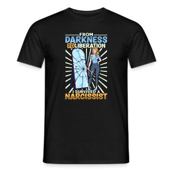 Endlich frei - Narzissmus-Überlebender - Männer T-Shirt - Schwarz - Vorne - AI Model Male 178 light (178cm)