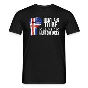 Icelandic Pride Iceland Flag Grown Icelandic - Men's T-Shirt - black - Front - AI Model Male 178 light (178cm)