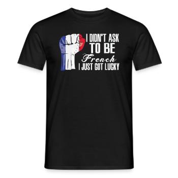 Fierté française Drapeau français cultivé - T-shirt homme - noir - Devant - AI Model Male 178 light (178cm)