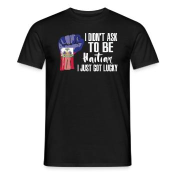 Fierté haïtienne Drapeau haïtien cultivé - T-shirt homme - noir - Devant - AI Model Male 178 light (178cm)