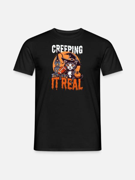 Football Halloween Creeping It Real - Men's T-Shirt - black