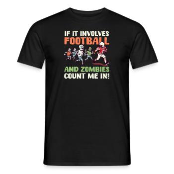 Football Halloween Involves Football Zombie Count - Men's T-Shirt - black - Front - AI Model Male 178 light (178cm)