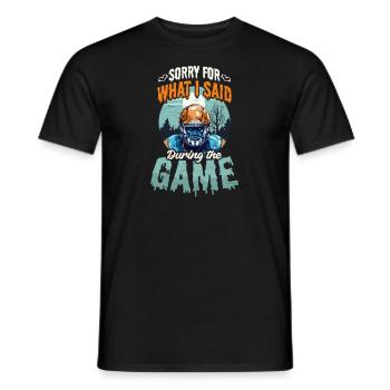 Fußball Halloween Tut mir leid, was ich während des Spiels gesagt habe - Männer T-Shirt - Schwarz - Vorne - AI Model Male 178 light (178cm)
