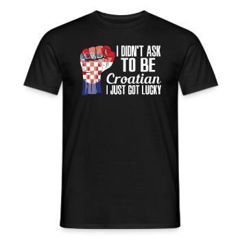 Croatian Pride Croatia Flag Grown Croatian Roots - Men's T-Shirt - black - Front - AI Model Male 178 light (178cm)