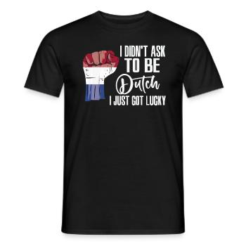 Dutch Pride Netherlands Flag Grown Dutch Roots - Men's T-Shirt - black - Front - AI Model Male 178 light (178cm)