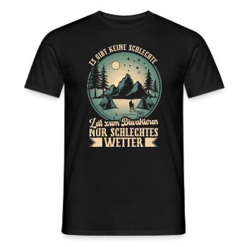 Biwak Zelten Campingkocher Biwakieren - Männer T-Shirt - Schwarz - Vorne - AI Model Male 178 light (178cm)