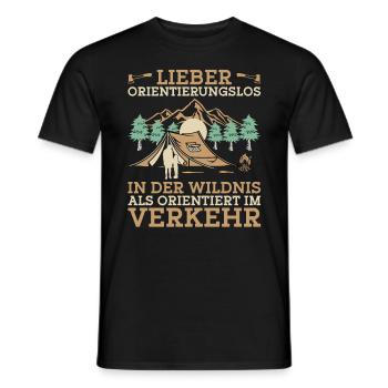 Wohnmobil Camping Zelten Campingliebhaber - Männer T-Shirt - Schwarz - Vorne - AI Model Male 178 light (178cm)