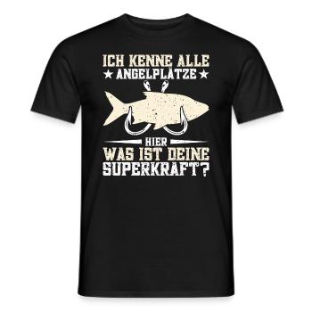 Angelrute Fischen Angeln Angelköder - Männer T-Shirt - Schwarz - Vorne - AI Model Male 178 light (178cm)