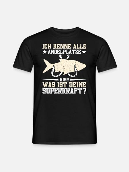 Angelrute Fischen Angeln Angelköder - Männer T-Shirt - Schwarz