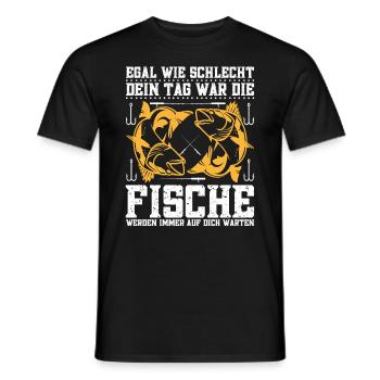 Angelhaken Angler Fisherboot Angeln - Männer T-Shirt - Schwarz - Vorne - AI Model Male 178 light (178cm)