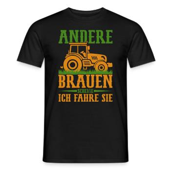 Kuhbauer Gülle fahren Traktorfahrer Landmaschine - Männer T-Shirt - Schwarz - Vorne - AI Model Male 178 light (178cm)