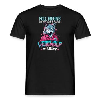 Halloween Nurse Only Scary When Werewolf Or Nurse - Men's T-Shirt - black - Front - AI Model Male 178 light (178cm)