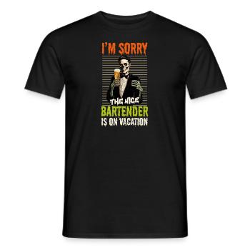 Halloween Barkeeper Désolé gentil Barman On - T-shirt homme - noir - Devant - AI Model Male 178 light (178cm)