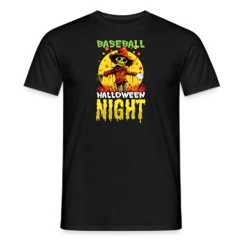 Baseball Halloween Baseball Nacht Vogelscheuche - Männer T-Shirt - Schwarz - Vorne - AI Model Male 178 light (178cm)