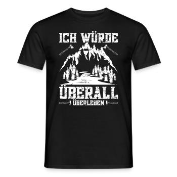 Survival Bushcrafting Ausrüstung Bushcrafter - Männer T-Shirt - Schwarz - Vorne - AI Model Male 178 light (178cm)