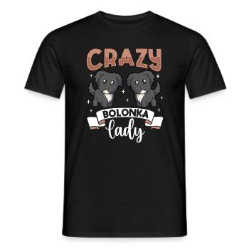 Crazy Bolonka Lady - Bolonka Zwetna - T-shirt homme - noir - Devant - AI Model Male 178 light (178cm)