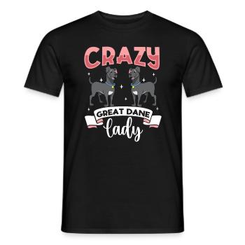 Crazy Great Dane Lady - Deutsche Dogge - Men's T-Shirt - black - Front - AI Model Male 178 light (178cm)