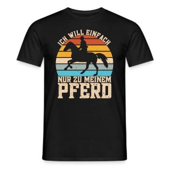 Reitsport Pferde Reitsport Pferdeliebhaber - Männer T-Shirt - Schwarz - Vorne - AI Model Male 178 light (178cm)