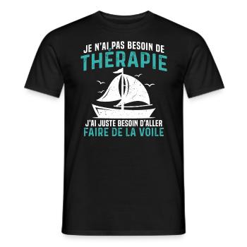 j'ai juste besoin d'aller faire de la voile - T-shirt homme - noir - Devant - AI Model Male 178 light (178cm)