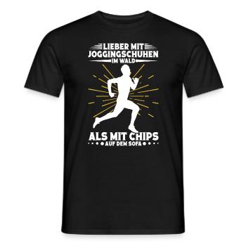 Joggen Brille Waldlauf Laufen Laufen im Wald - Männer T-Shirt - Schwarz - Vorne - AI Model Male 178 light (178cm)