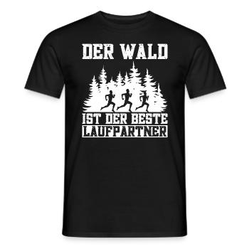 Laufen im Wald Joggerin Joggen Brille Waldlauf - Männer T-Shirt - Schwarz - Vorne - AI Model Male 178 light (178cm)