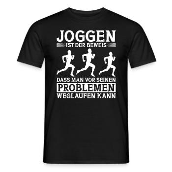 Laufen im Wald Läufer Joggen Joggerin Waldlauf - Männer T-Shirt - Schwarz - Vorne - AI Model Male 178 light (178cm)