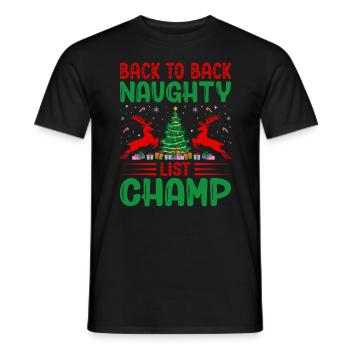 Christmas List Evil List Santa Claus - Men's T-Shirt - black - Front - AI Model Male 178 light (178cm)