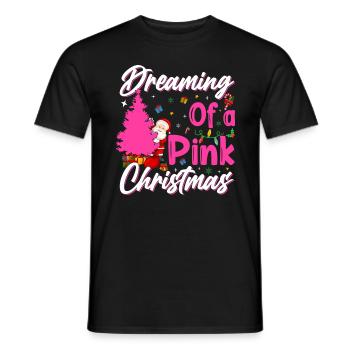 Christmas in Pink Pink Christmas Tree Santa - Men's T-Shirt - black - Front - AI Model Male 178 light (178cm)