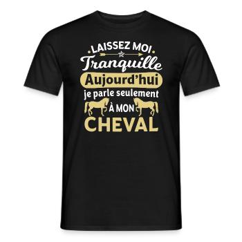 Je parle seulement à mon cheval - T-shirt homme - noir - Devant - AI Model Male 178 light (178cm)