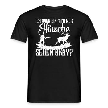 Hirschjäger Kostüm Hirsch Hirschliebhaber Hirsche - Männer T-Shirt - Schwarz - Vorne - AI Model Male 178 light (178cm)