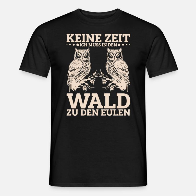 Eulenkostüm Eule Eule Motiv Eulenliebhaber - Männer T-Shirt - Schwarz