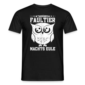 Eule Vogel Eulenzüchter Eulenliebhaber Eulen - Männer T-Shirt - Schwarz - Vorne - AI Model Male 178 light (178cm)