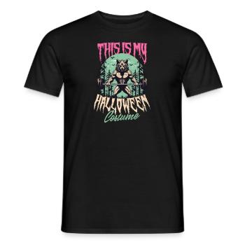 Bodybuilding Halloween This Is My Costume Wolf - Men's T-Shirt - black - Front - AI Model Male 178 light (178cm)