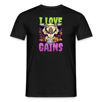 Bodybuilding Halloween I Love Gains - Men's T-Shirt - black - Front - AI Model Male 178 light (178cm)