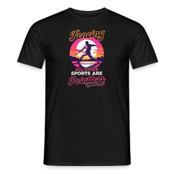 Fechten Fechten Andere Sportarten Sinnlos - Männer T-Shirt - Schwarz - Vorne - AI Model Male 178 light (178cm)