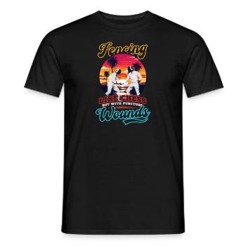 Fechten wie Schach mit Stichwunden - Männer T-Shirt - Schwarz - Vorne - AI Model Male 178 light (178cm)